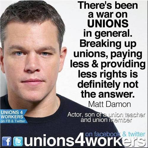 Matt Damon for Organized Labor